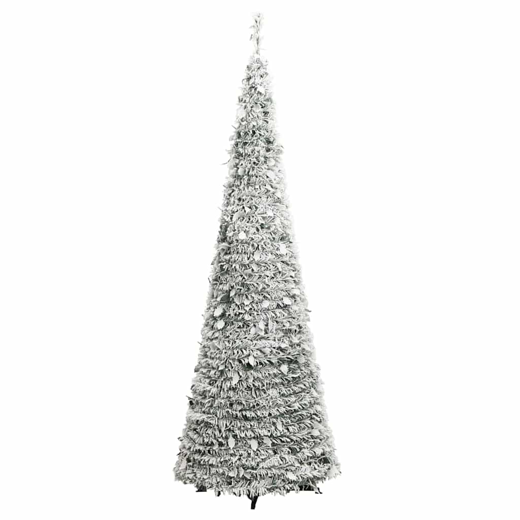 Sapin de Noël artificiel escamotable neige floquée 50 LED 120cm - XIOS