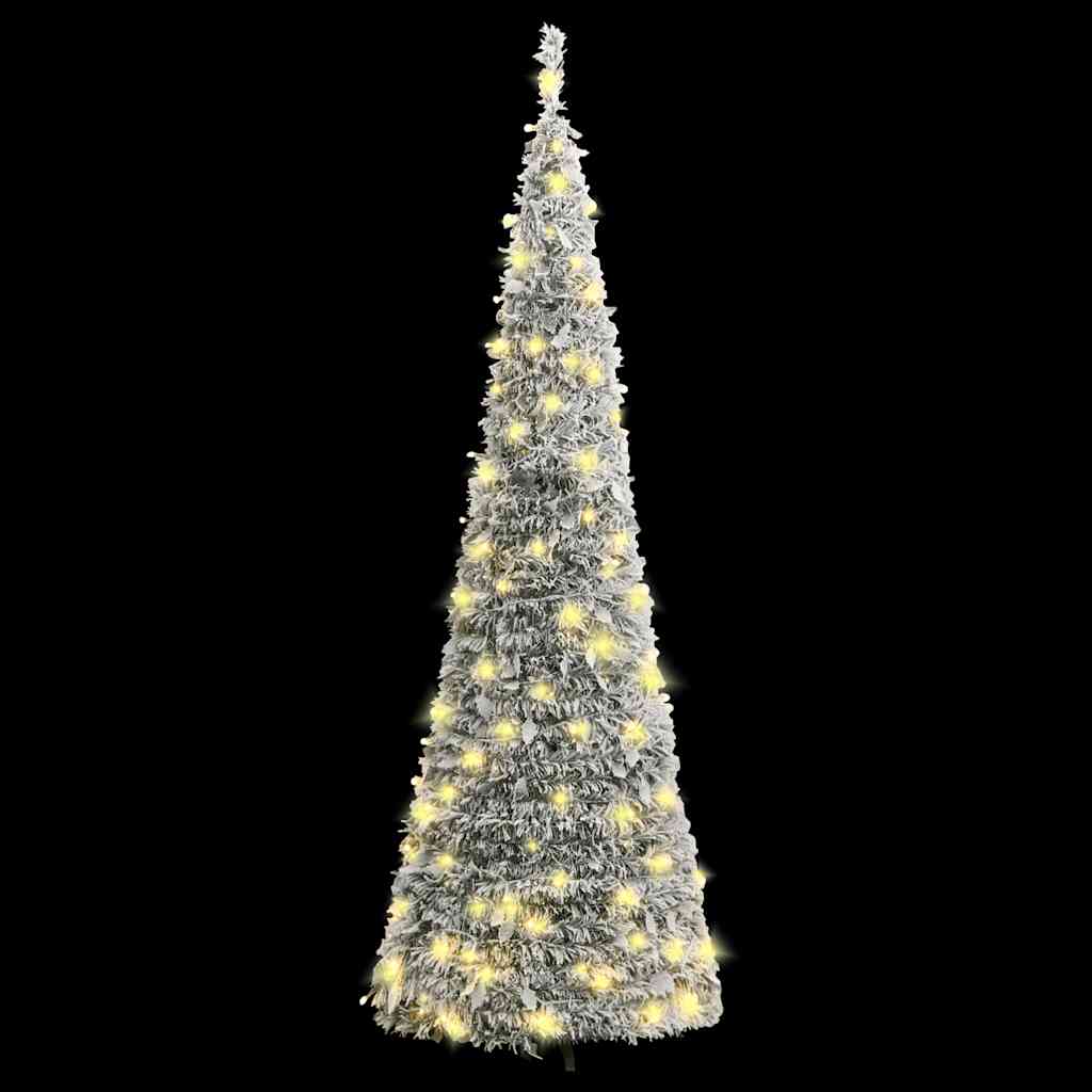 Sapin de Noël artificiel escamotable avec neige floquée 100 LED - XIOS