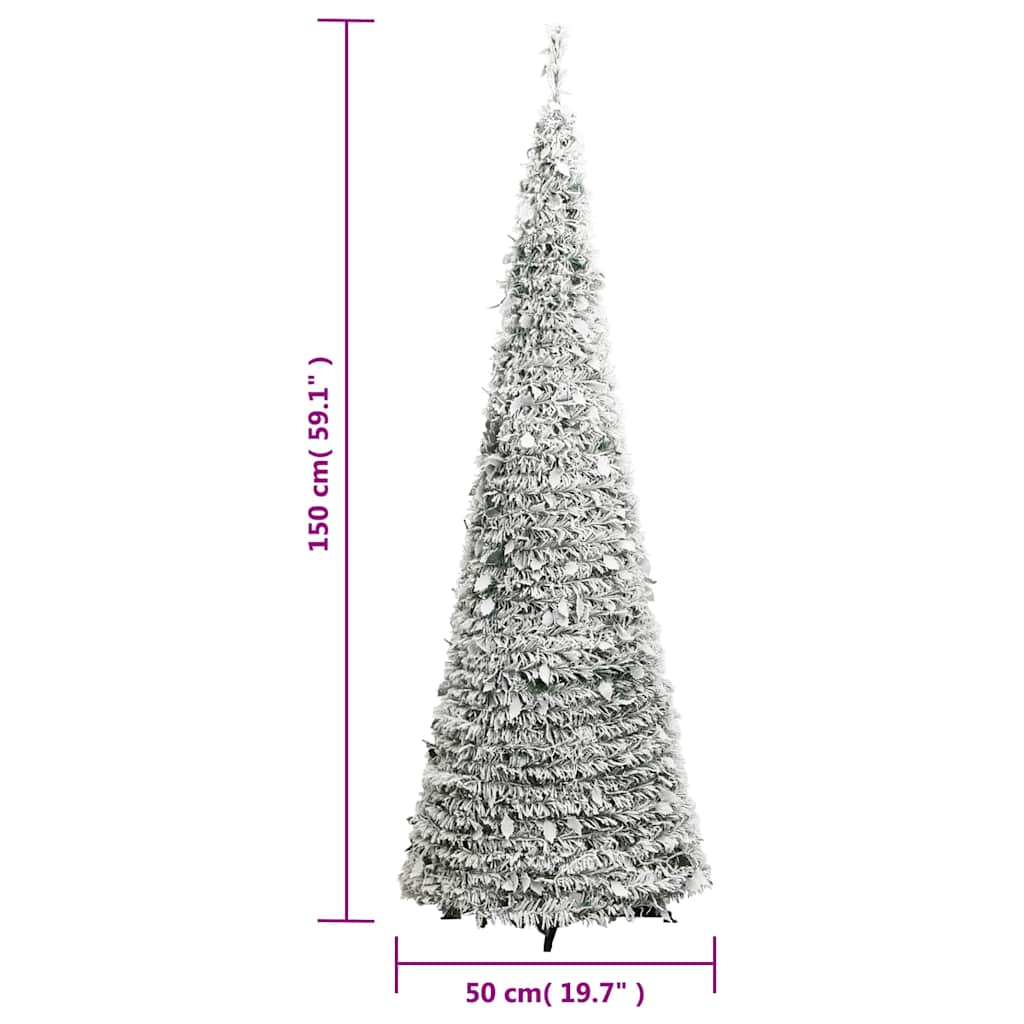 Sapin de Noël artificiel escamotable avec neige floquée 100 LED - XIOS