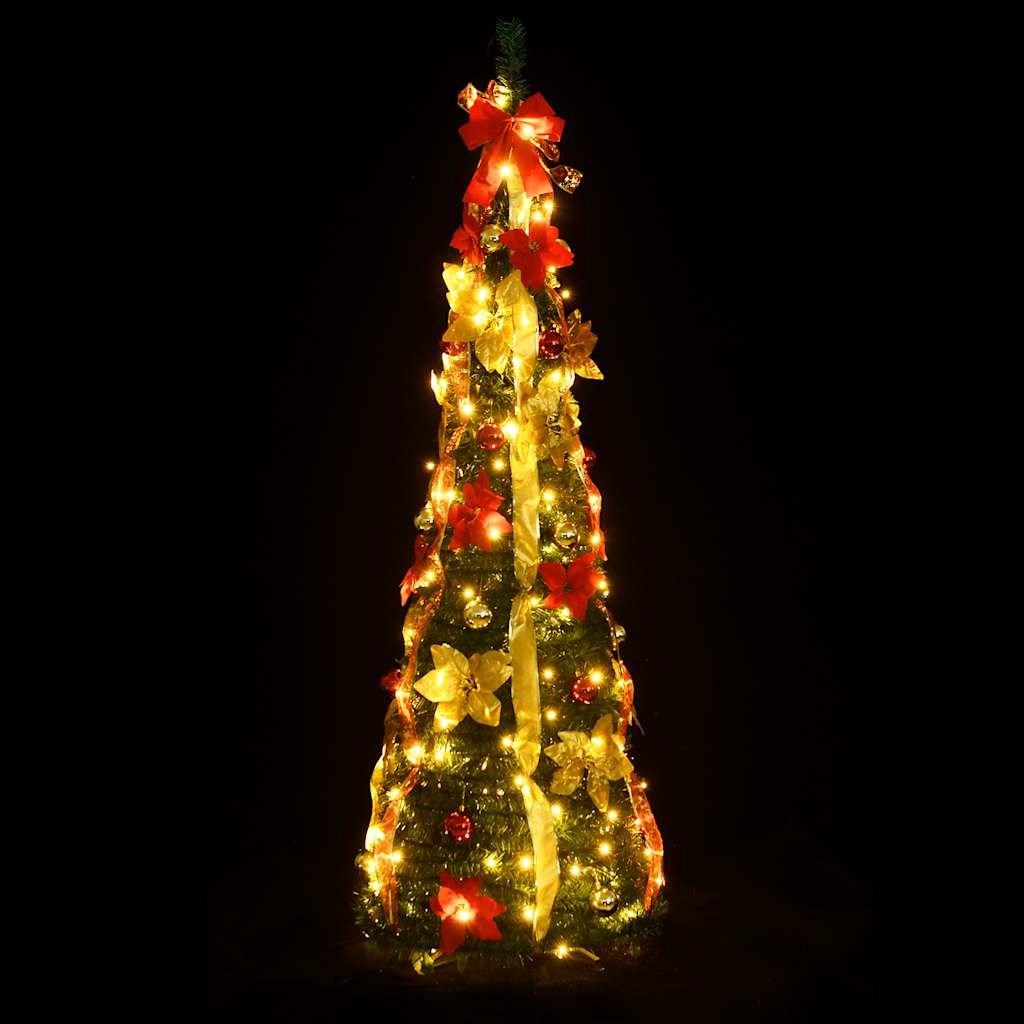 Sapin de Noël artificiel escamotable 100 LED vert 150 cm - XIOS