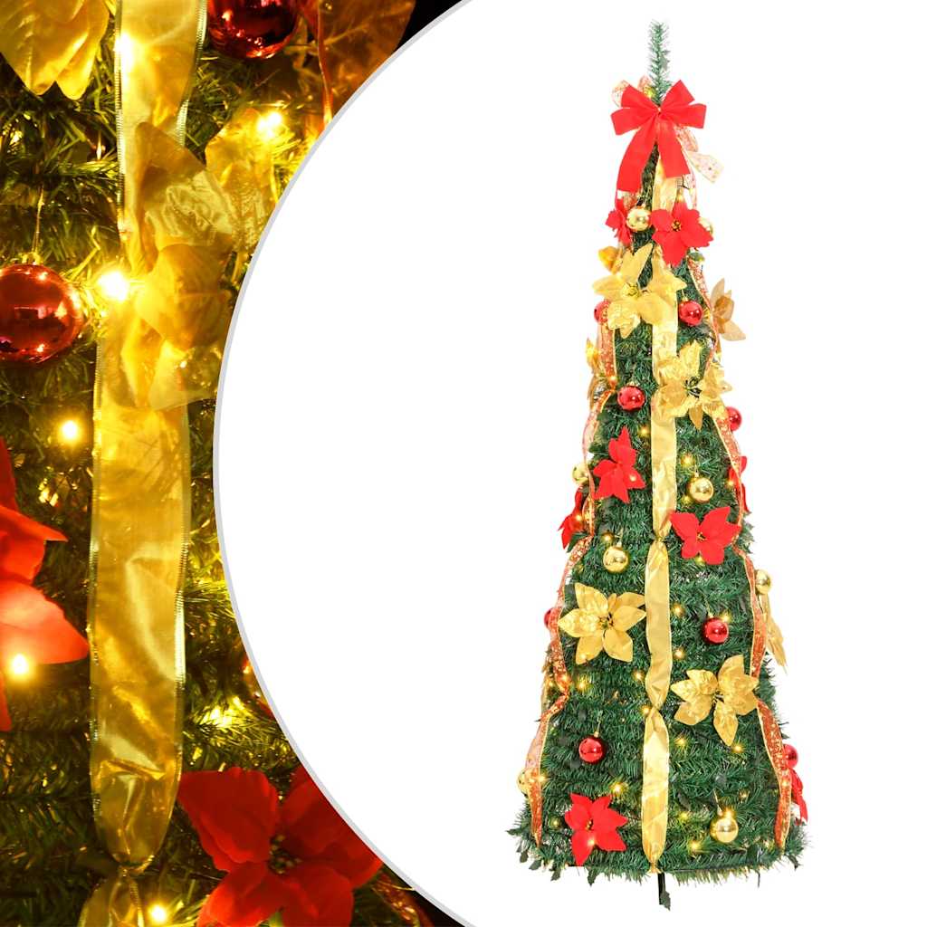 Sapin de Noël artificiel escamotable 150 LED vert 180 cm - XIOS