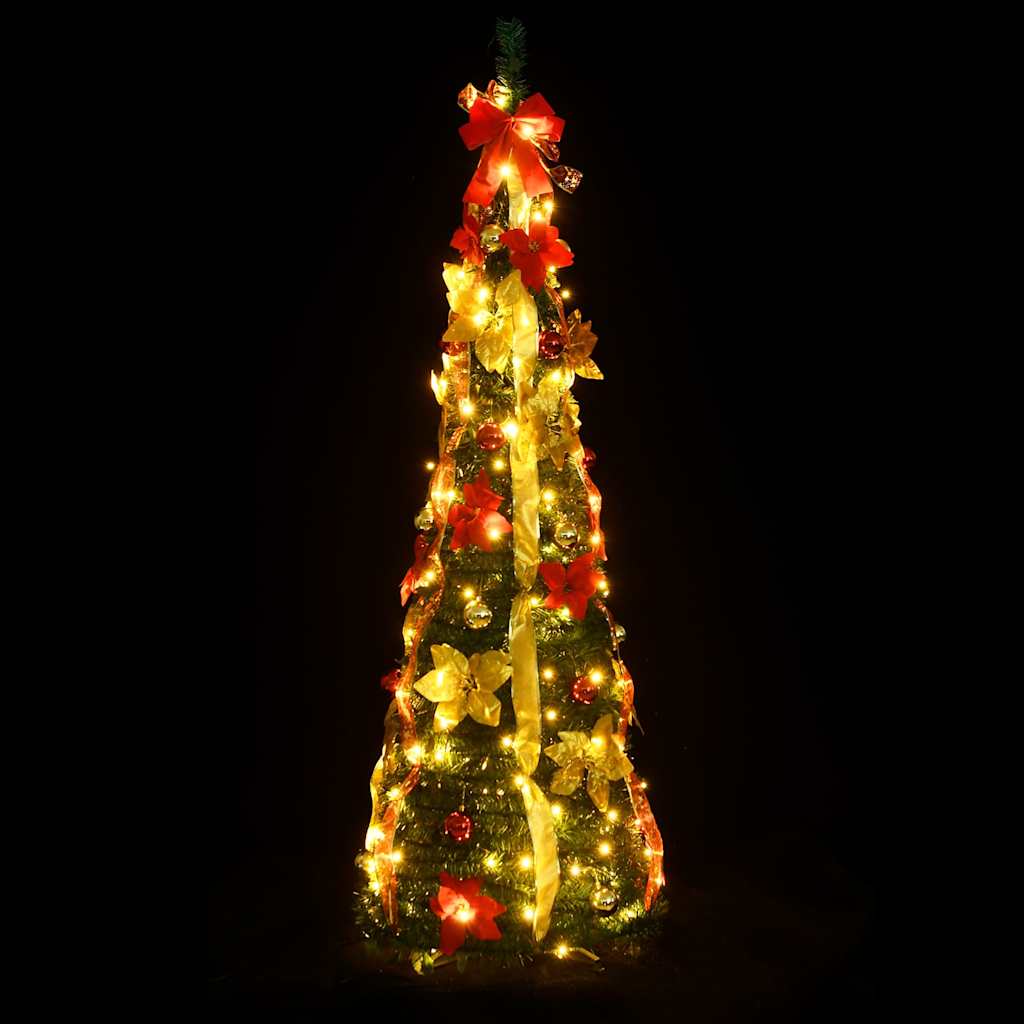 Sapin de Noël artificiel escamotable 150 LED vert 180 cm - XIOS