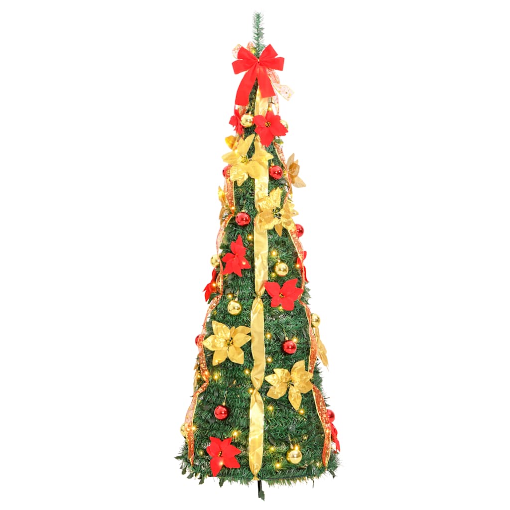 Sapin de Noël artificiel escamotable 150 LED vert 180 cm - XIOS