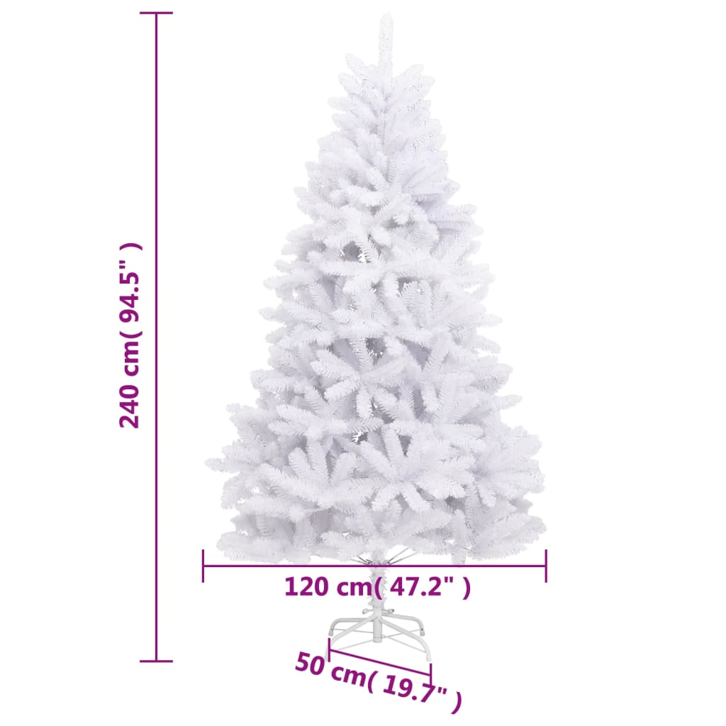 Sapin de Noël artificiel à charnières avec support blanc 240 cm - XIOS