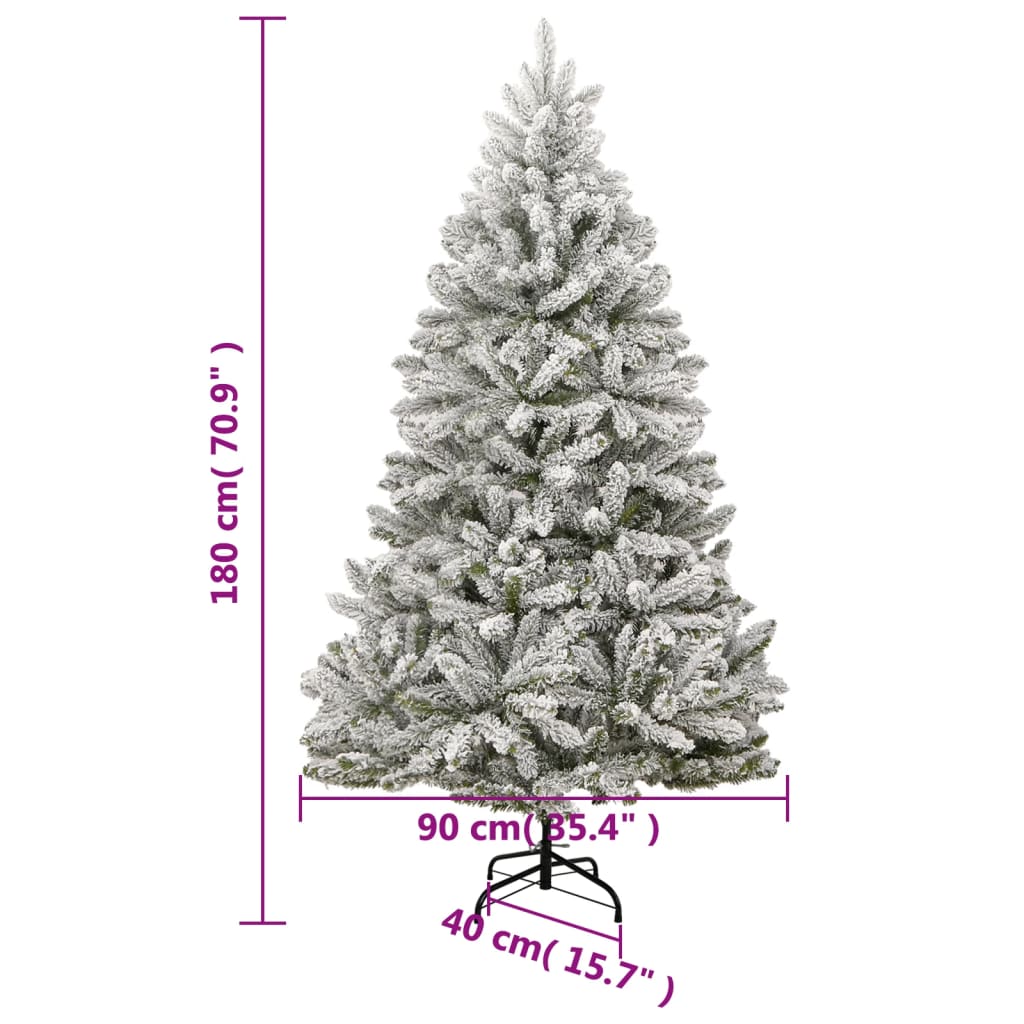 Sapin de Noël artificiel à charnières avec neige floquée 180 cm - XIOS