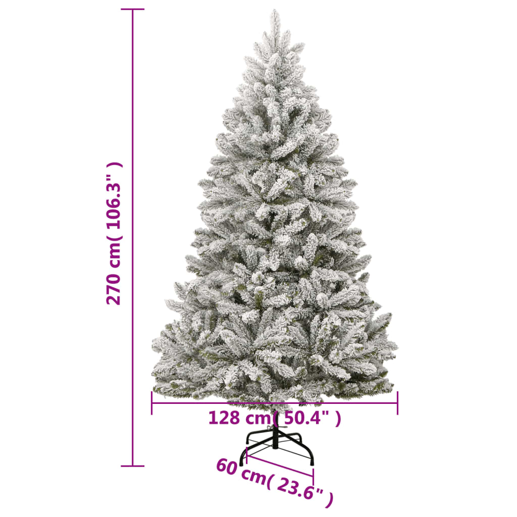 Sapin de Noël artificiel à charnières avec neige floquée 270 cm - XIOS