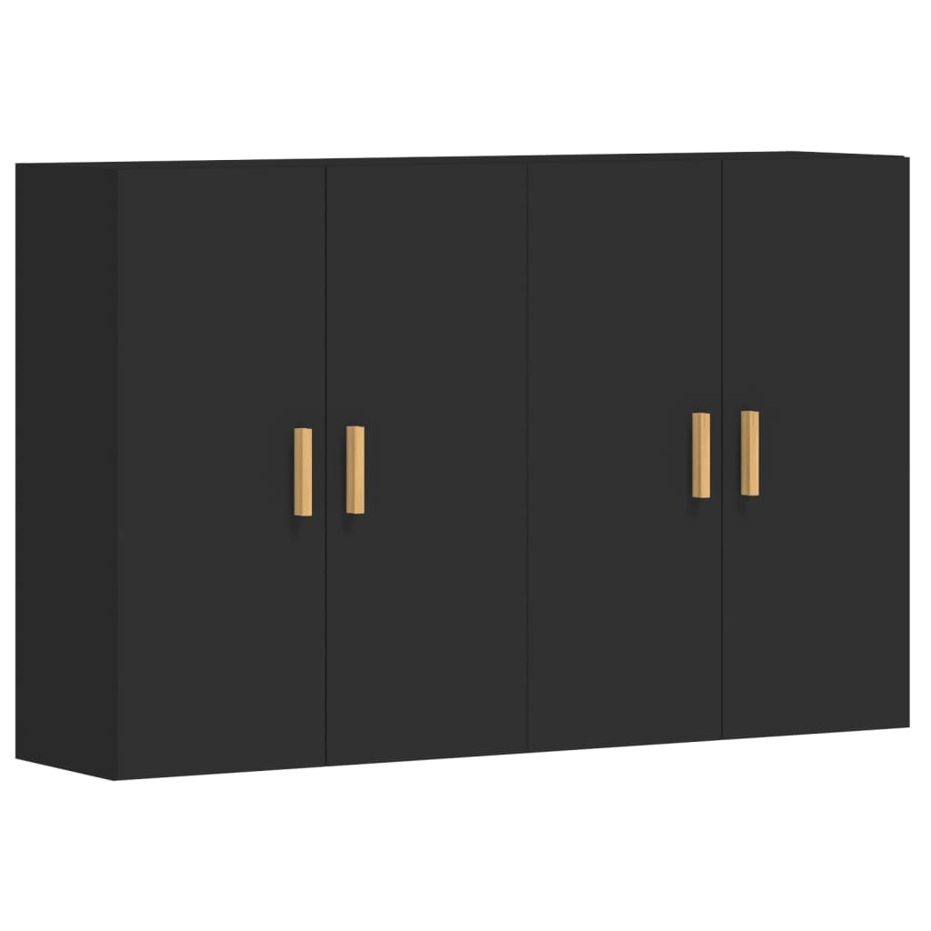Armoires murales 2 pcs noir bois d'ingénierie - XIOS