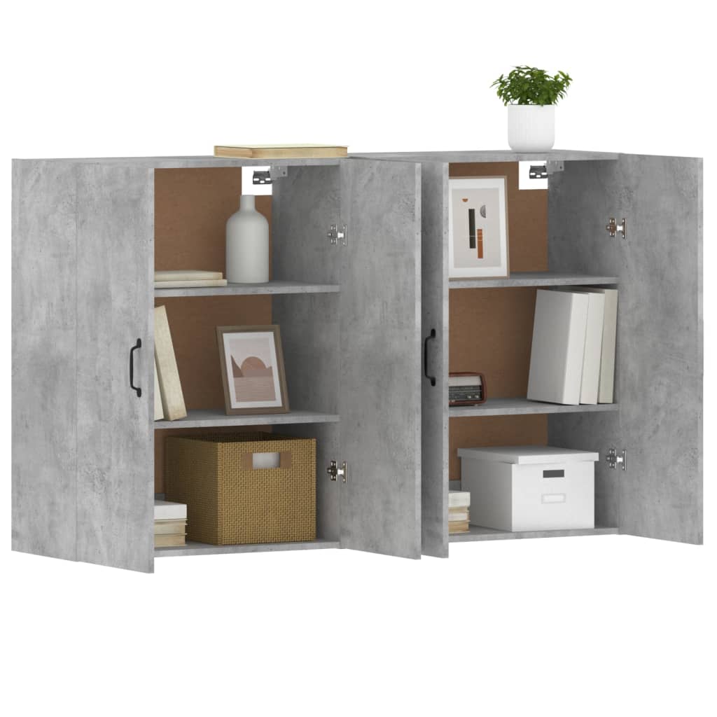 Armoires murales 2 pcs gris béton bois d'ingénierie - XIOS