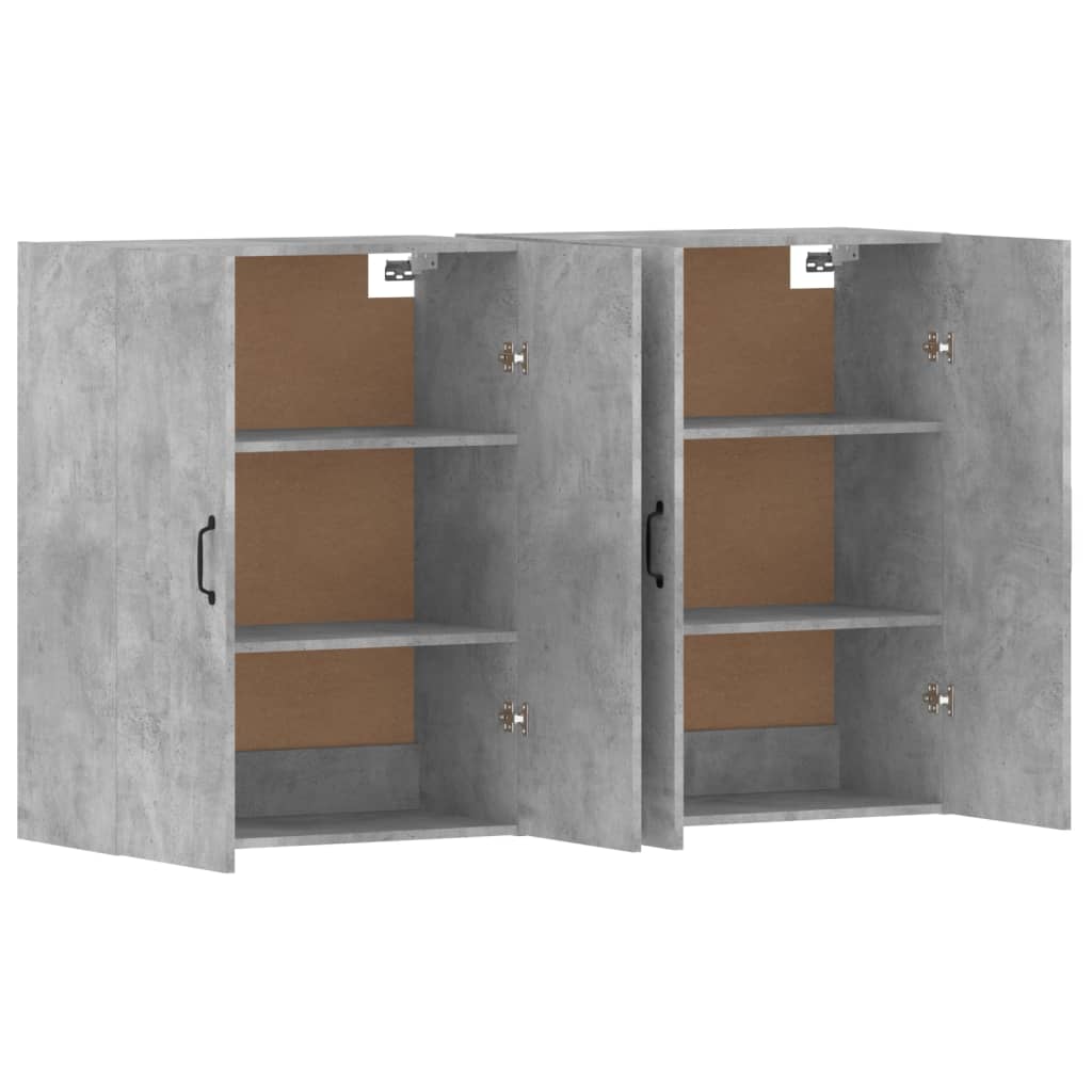 Armoires murales 2 pcs gris béton bois d'ingénierie - XIOS
