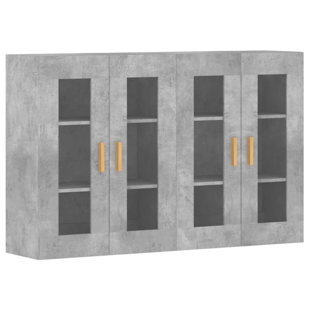Armoires murales 2 pcs gris béton bois d'ingénierie - XIOS