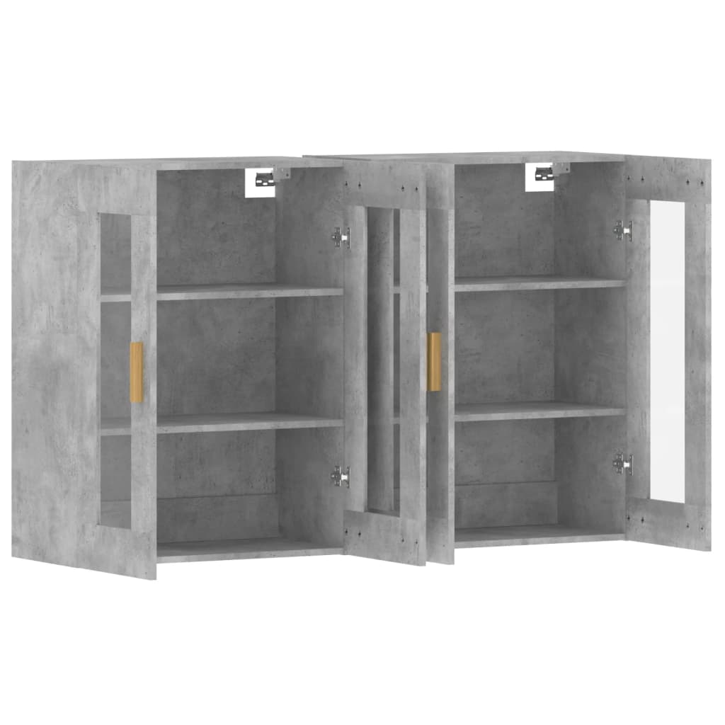 Armoires murales 2 pcs gris béton bois d'ingénierie - XIOS