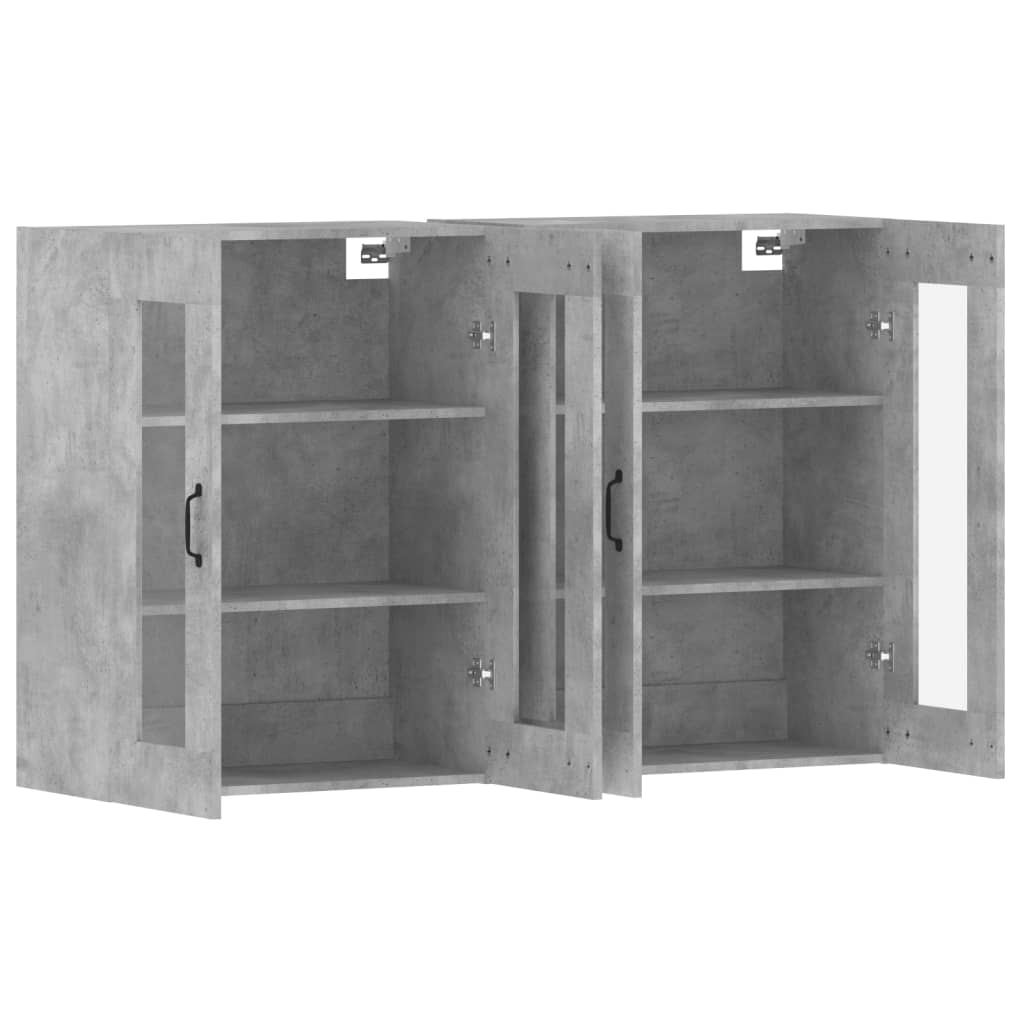 Armoires murales 2 pcs gris béton bois d'ingénierie - XIOS