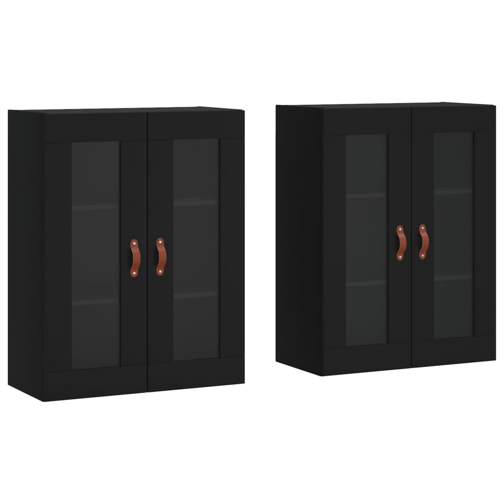 Armoires murales 2 pcs noir bois d'ingénierie - XIOS