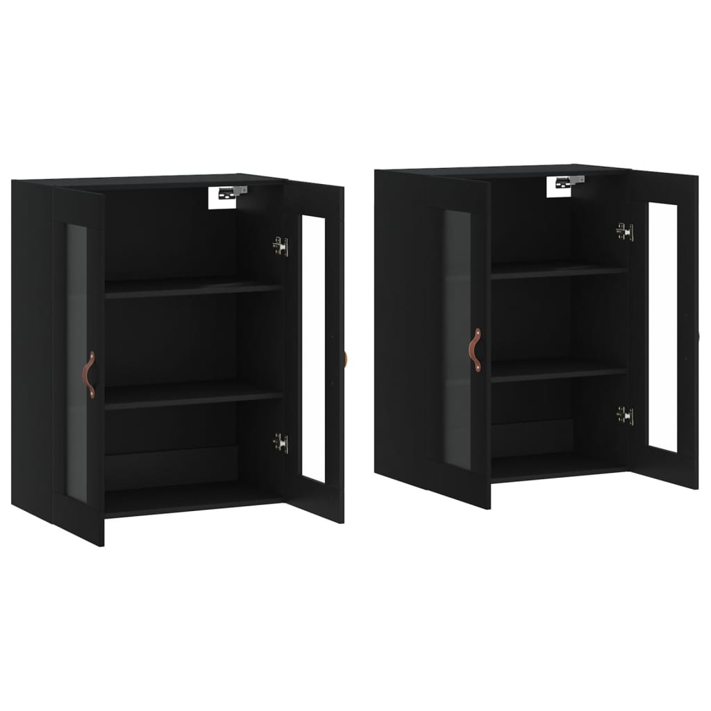 Armoires murales 2 pcs noir bois d'ingénierie - XIOS