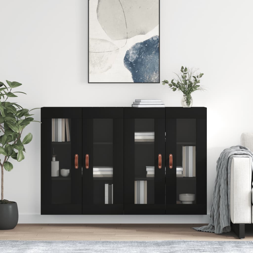 Armoires murales 2 pcs noir bois d'ingénierie - XIOS