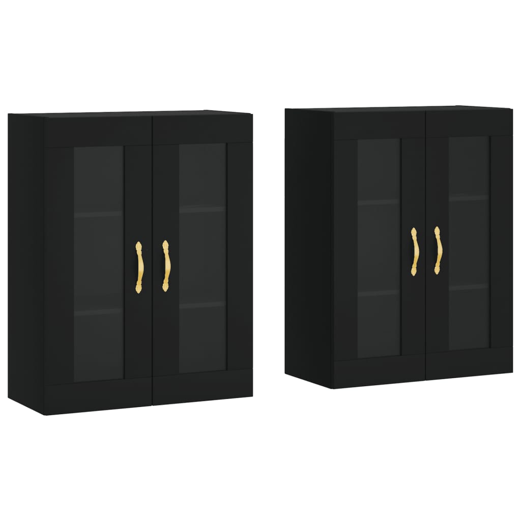 Armoires murales 2 pcs noir bois d'ingénierie - XIOS