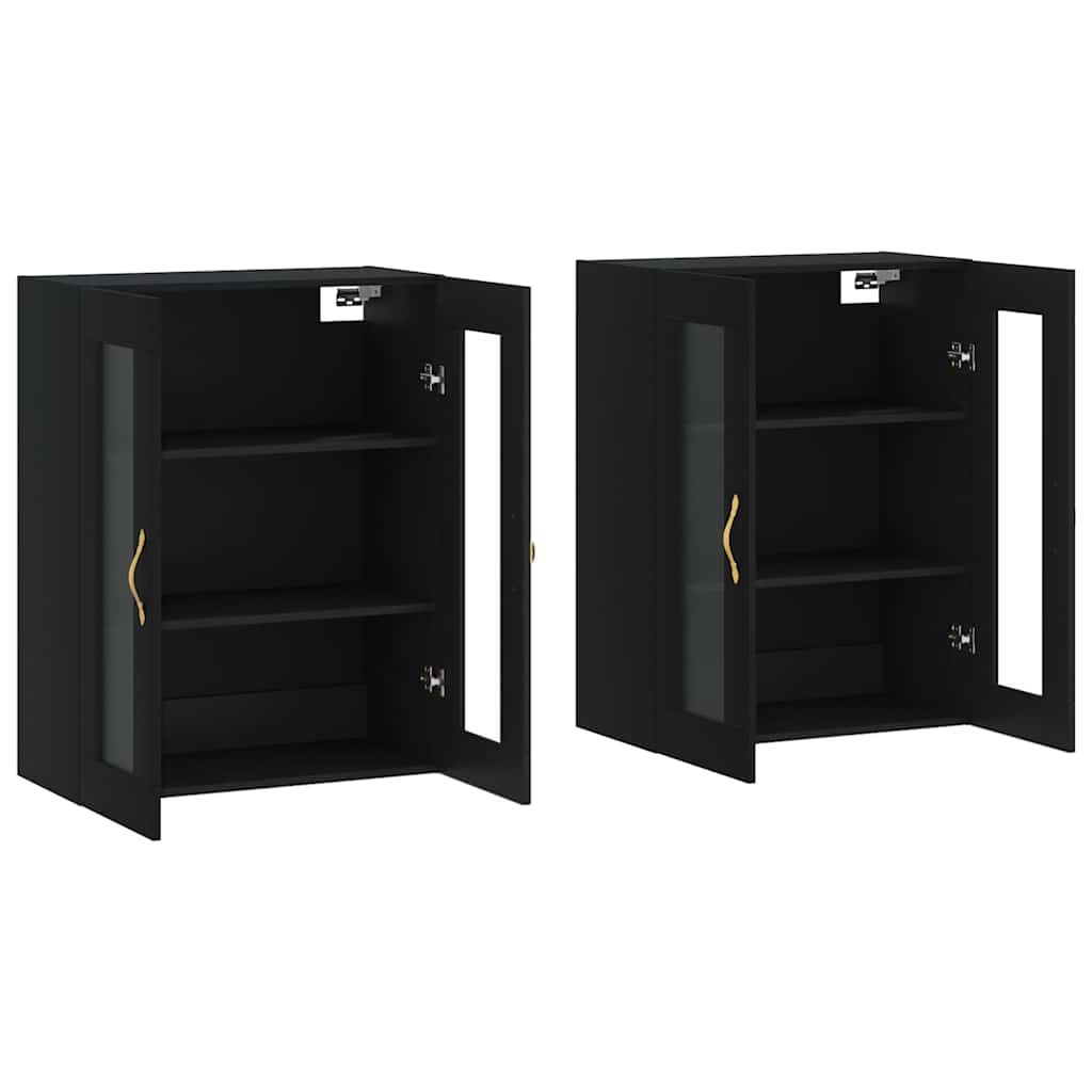 Armoires murales 2 pcs noir bois d'ingénierie - XIOS