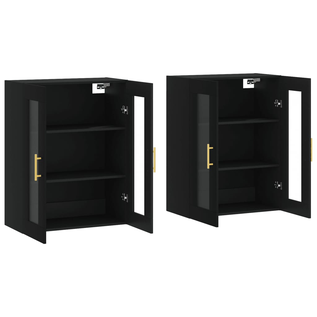 Armoires murales 2 pcs noir bois d'ingénierie - XIOS