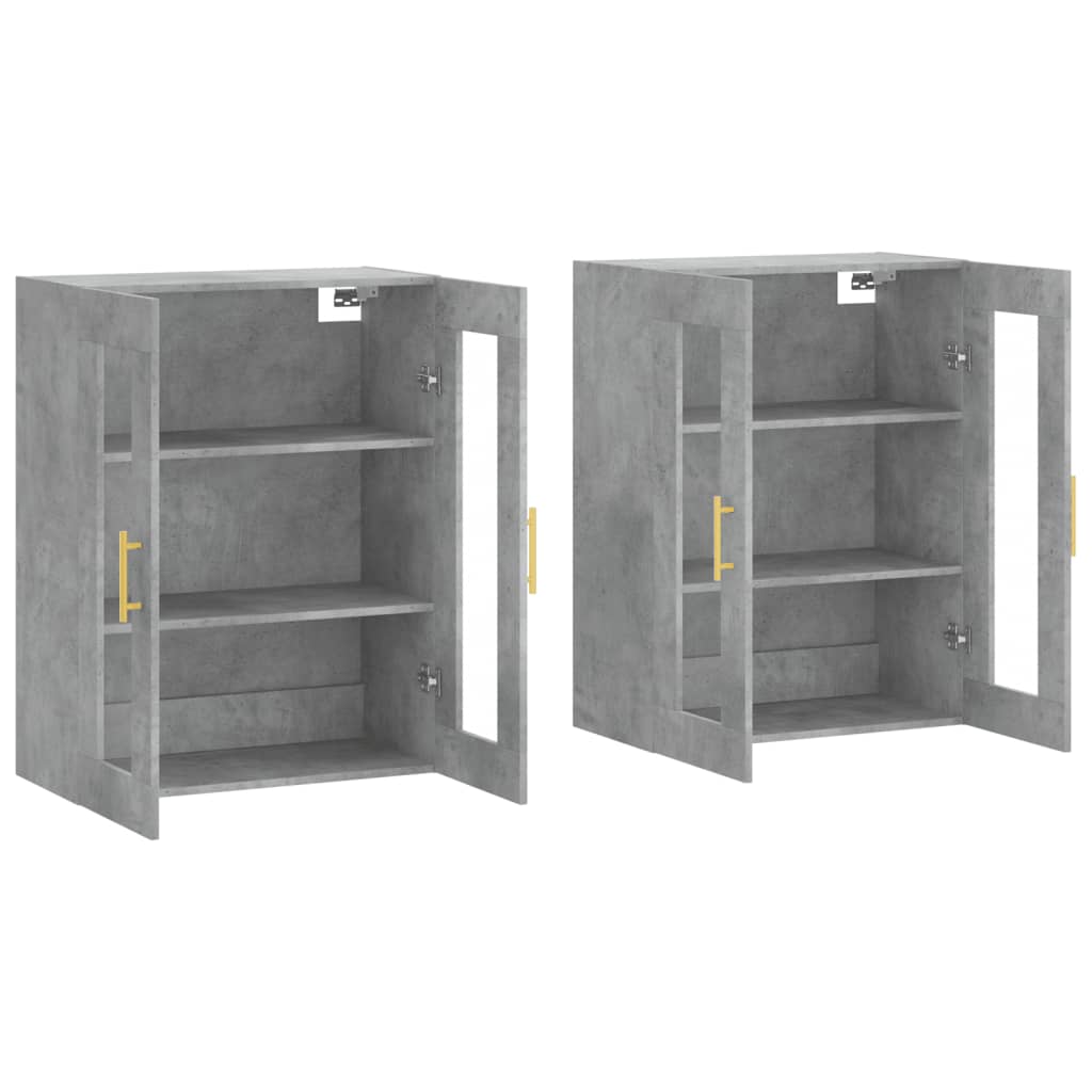 Armoires murales 2 pcs gris béton bois d'ingénierie - XIOS