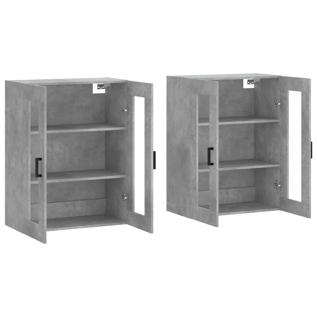 Armoires murales 2 pcs gris béton bois d'ingénierie - XIOS