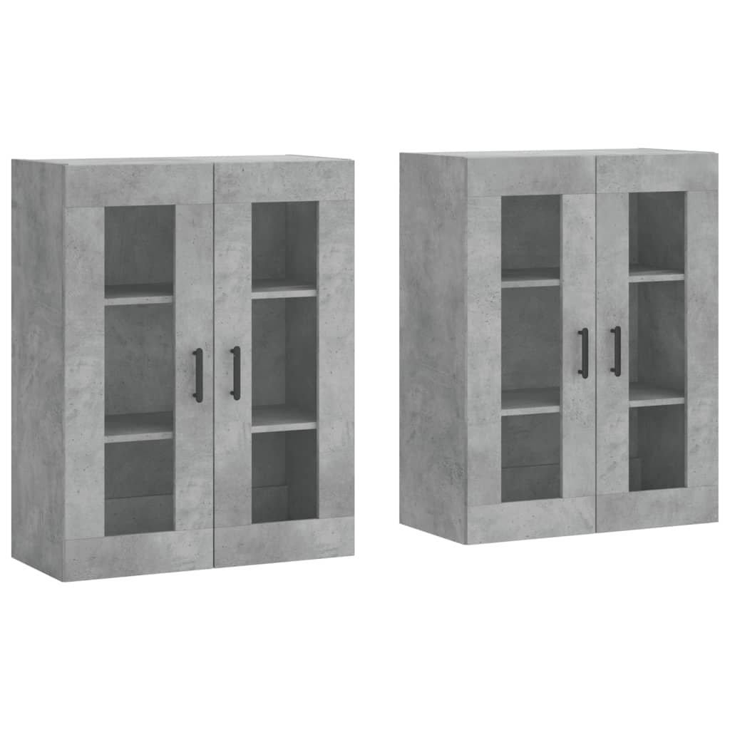 Armoires murales 2 pcs gris béton bois d'ingénierie - XIOS