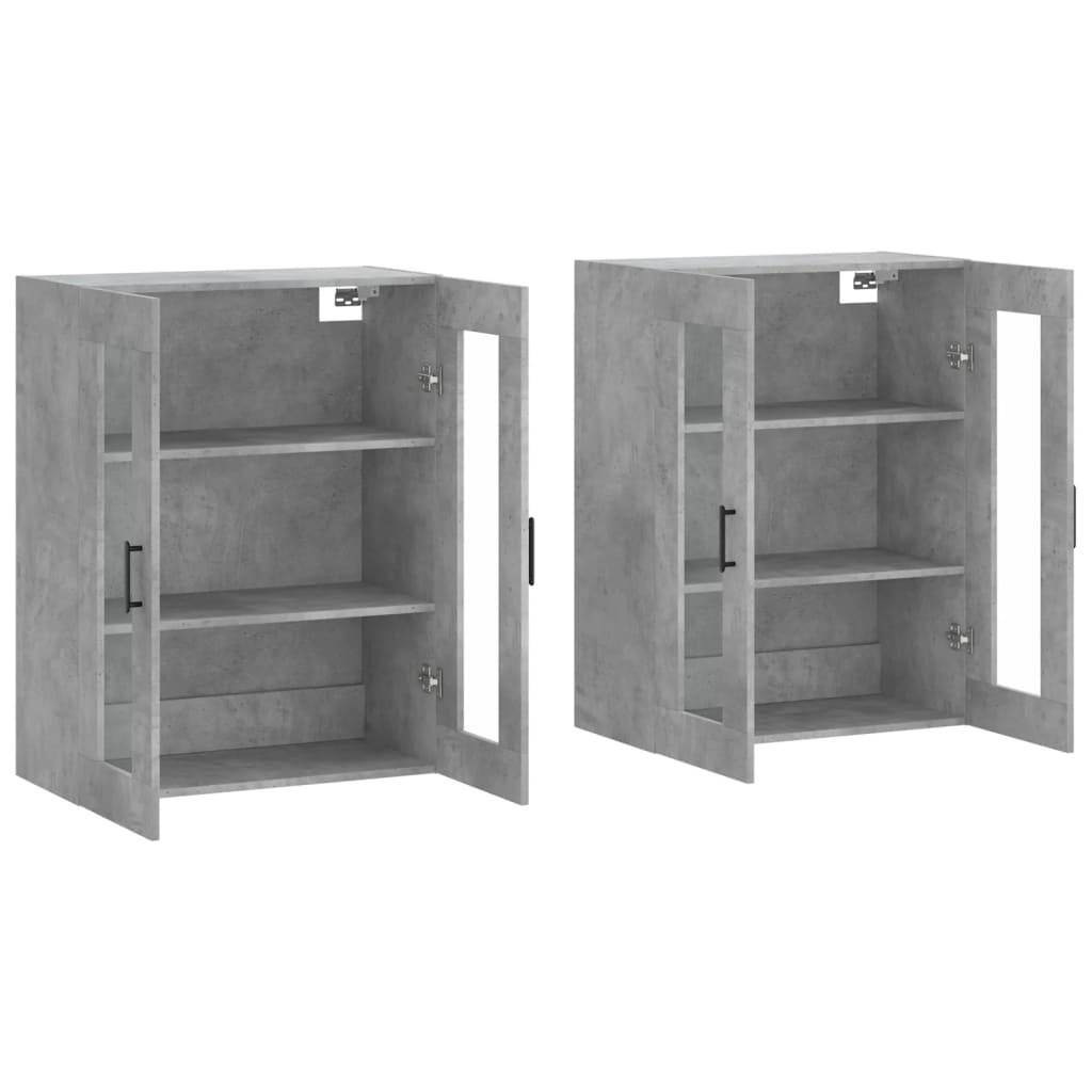 Armoires murales 2 pcs gris béton bois d'ingénierie - XIOS