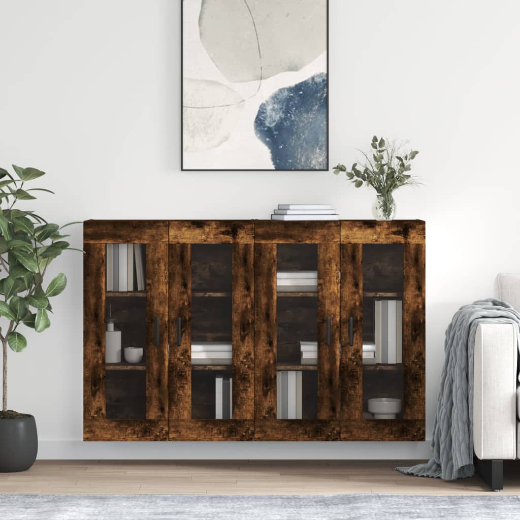 Armoires murales 2 pcs chêne fumé bois d'ingénierie - XIOS
