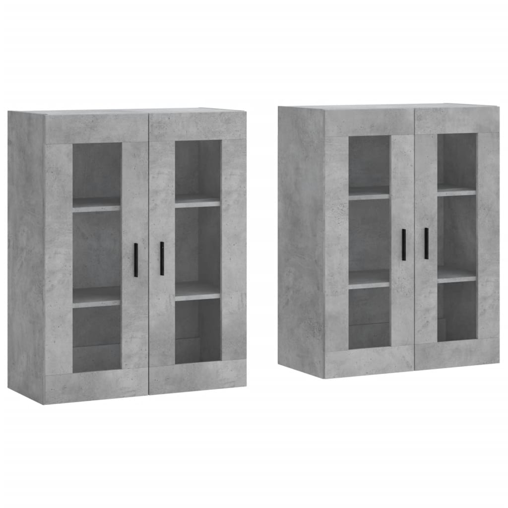 Armoires murales 2 pcs gris béton bois d'ingénierie - XIOS