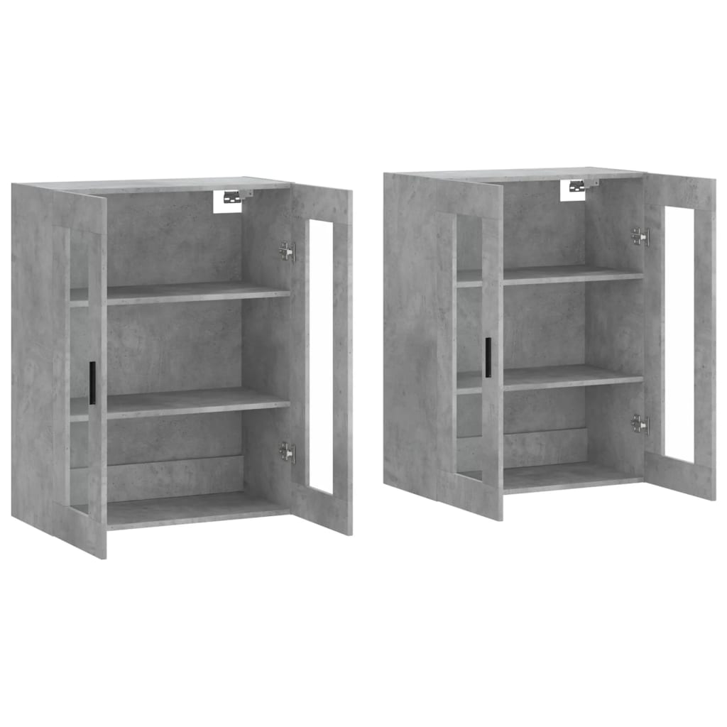 Armoires murales 2 pcs gris béton bois d'ingénierie - XIOS