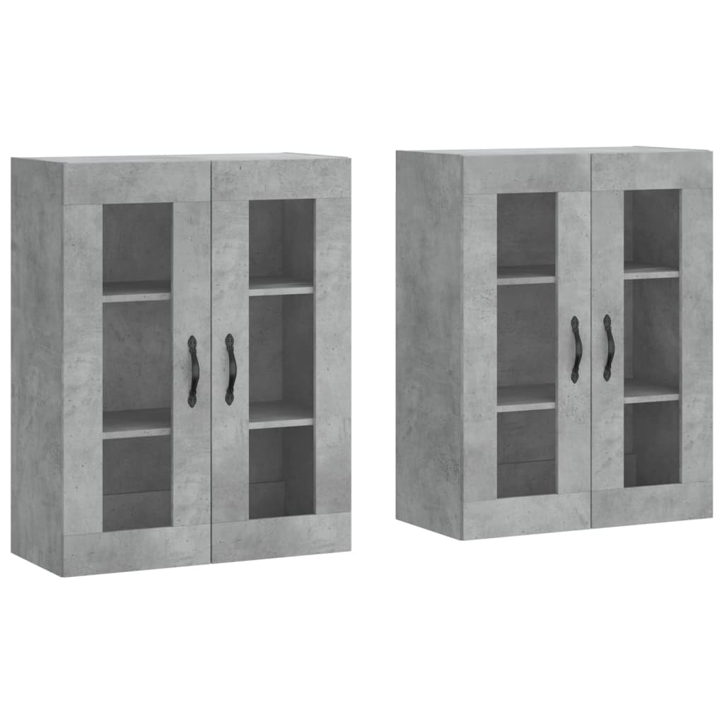 Armoires murales 2 pcs gris béton bois d'ingénierie - XIOS