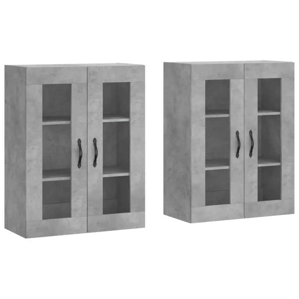 Armoires murales 2 pcs gris béton bois d’ingénierie - XIOS