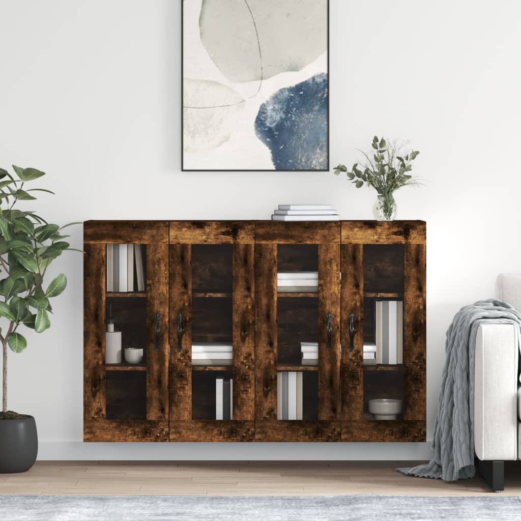 Armoires murales 2 pcs chêne fumé bois d'ingénierie - XIOS