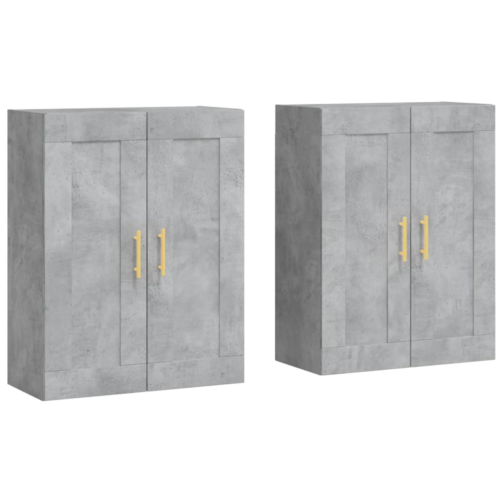 Armoires murales 2 pcs gris béton bois d'ingénierie - XIOS