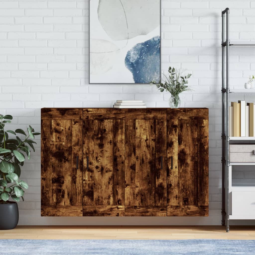 Armoires murales 2 pcs chêne fumé bois d'ingénierie - XIOS