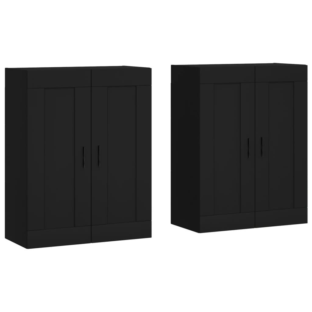 Armoires murales 2 pcs noir bois d'ingénierie - XIOS