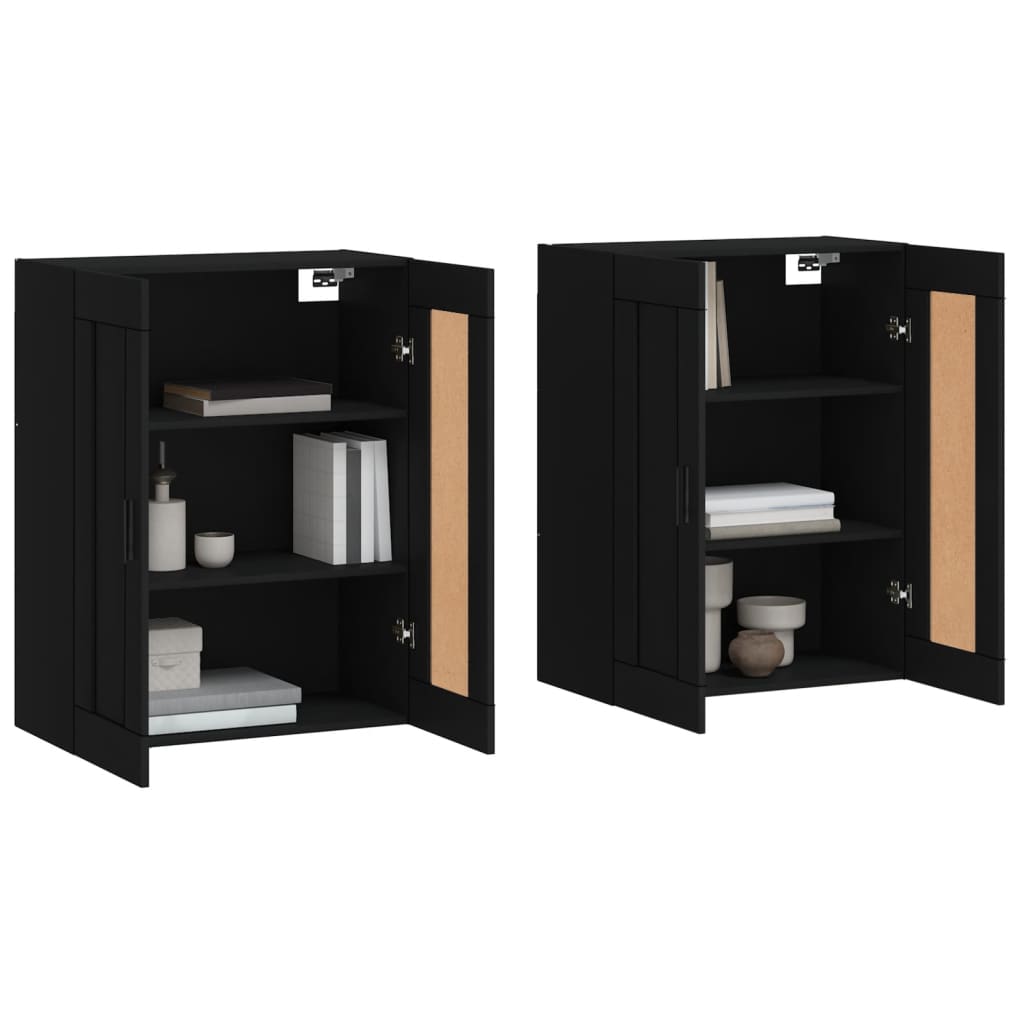 Armoires murales 2 pcs noir bois d'ingénierie - XIOS