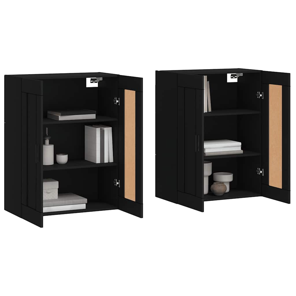 Armoires murales 2 pcs noir bois d'ingénierie - XIOS