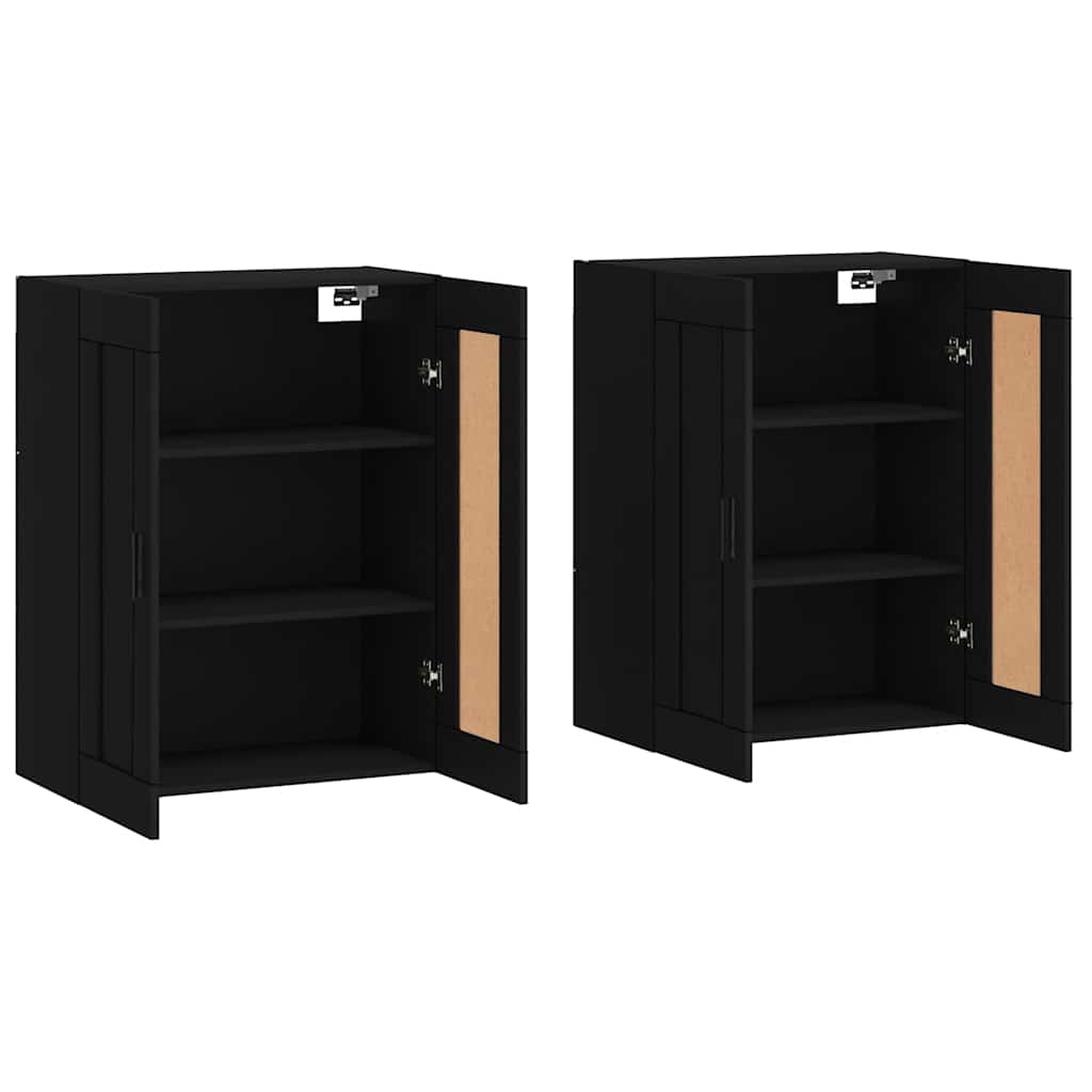 Armoires murales 2 pcs noir bois d'ingénierie - XIOS