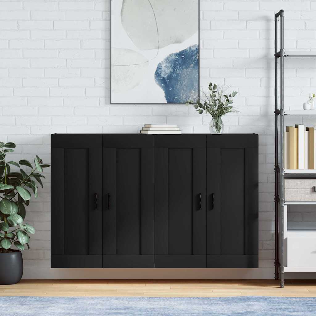 Armoires murales 2 pcs noir bois d'ingénierie - XIOS