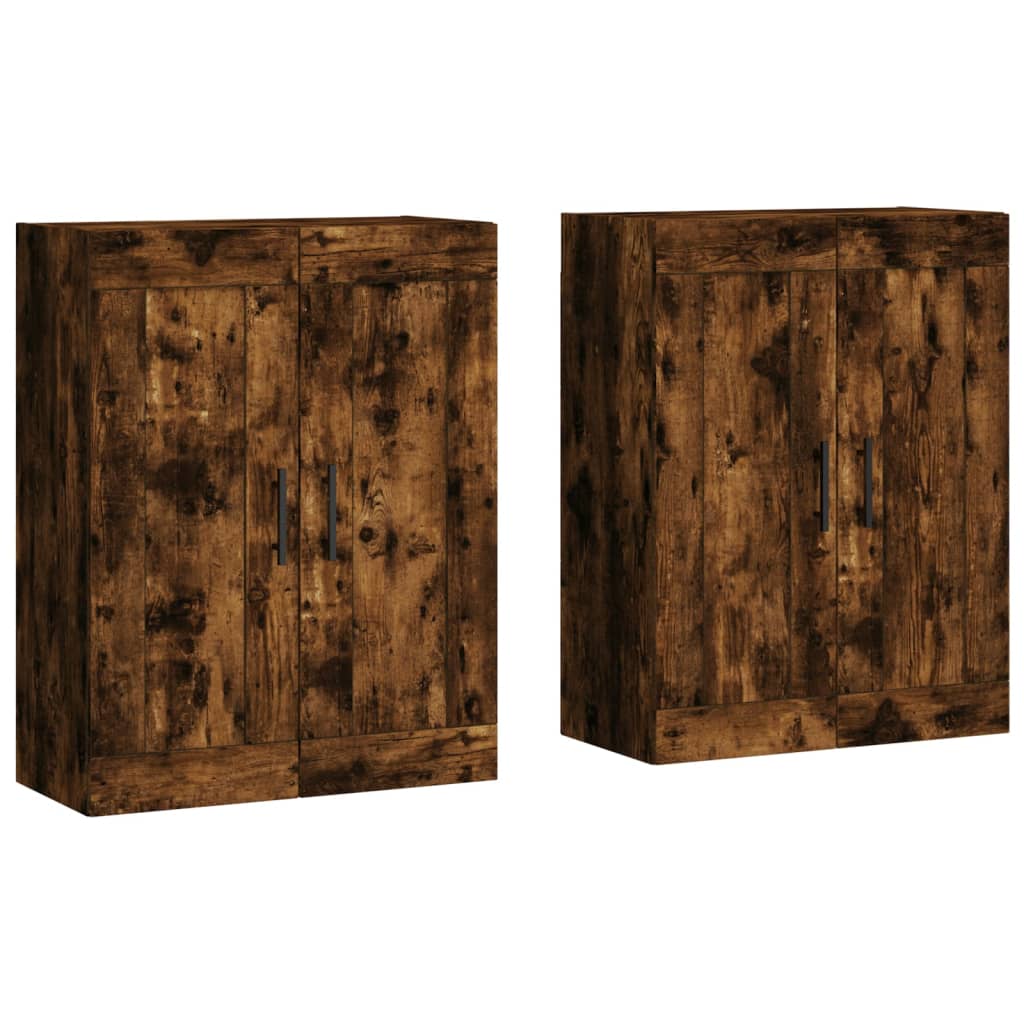 Armoires murales 2 pcs chêne fumé bois d'ingénierie - XIOS