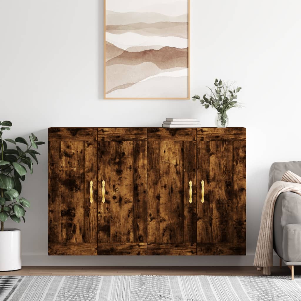 Armoires murales 2 pcs chêne fumé bois d'ingénierie - XIOS