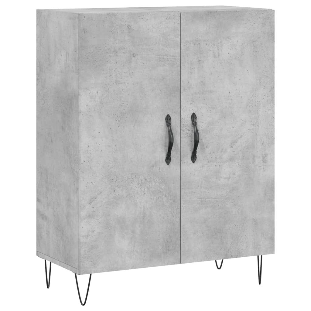 Buffet haut Gris béton 69,5x34x180 cm Bois d'ingénierie - XIOS