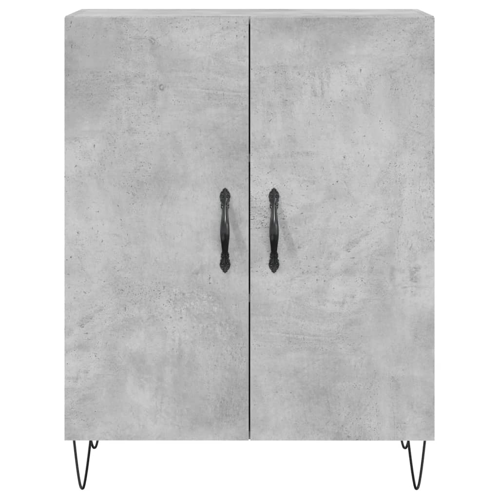 Buffet haut Gris béton 69,5x34x180 cm Bois d'ingénierie - XIOS