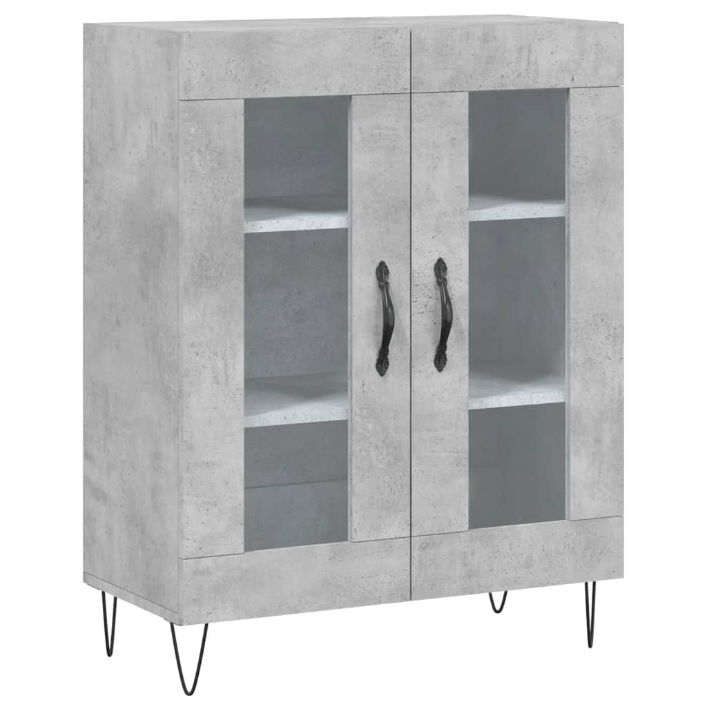Buffet haut Gris béton 69,5x34x180 cm Bois d'ingénierie - XIOS