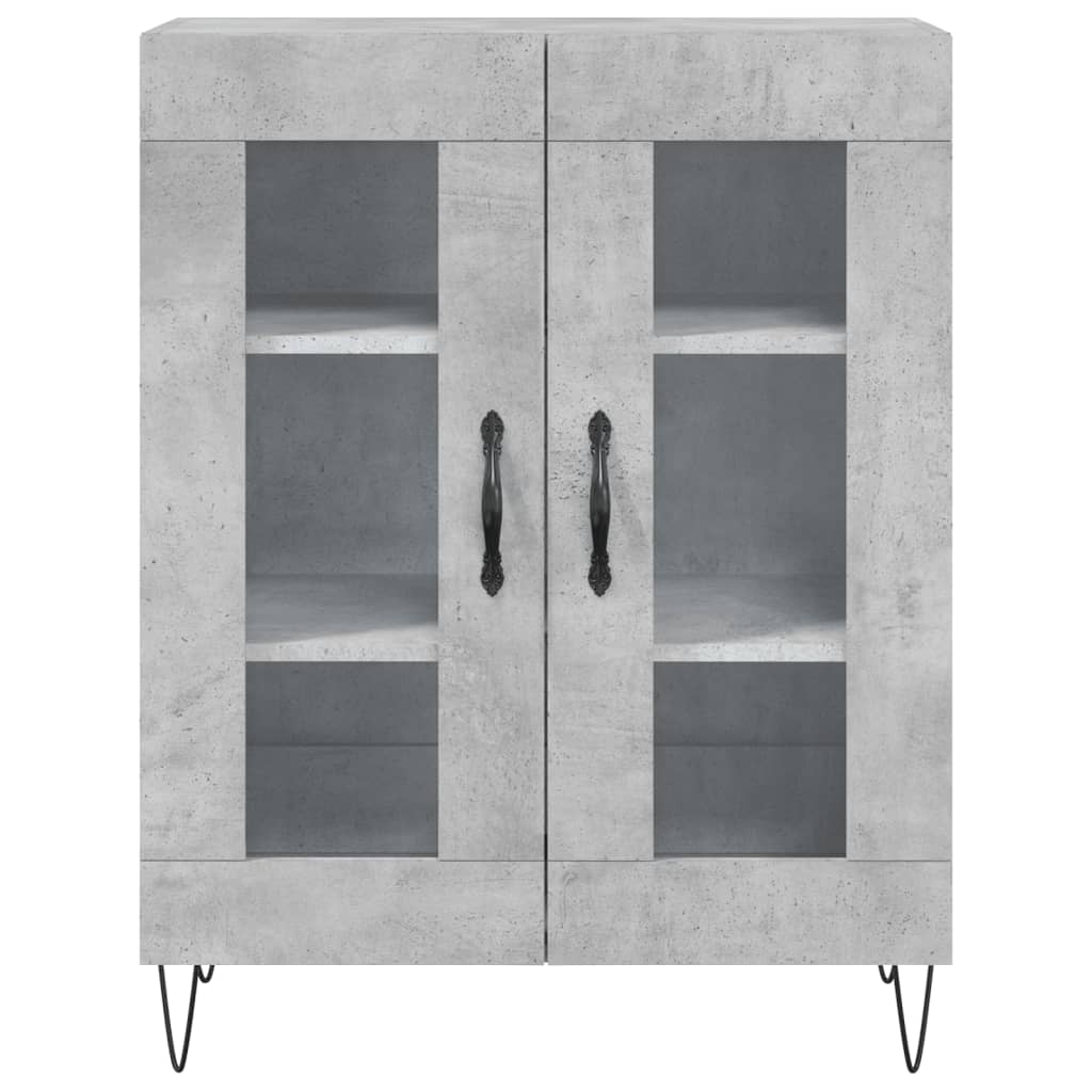 Buffet haut Gris béton 69,5x34x180 cm Bois d'ingénierie - XIOS