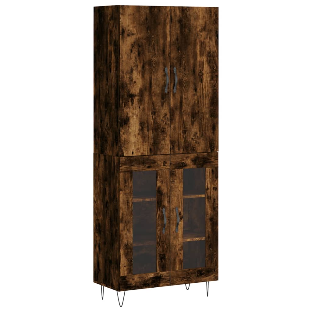 Buffet haut Chêne fumé 69,5x34x180 cm Bois d'ingénierie - XIOS