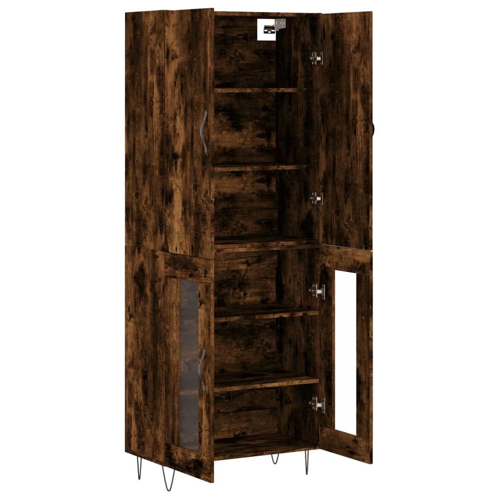 Buffet haut Chêne fumé 69,5x34x180 cm Bois d'ingénierie - XIOS