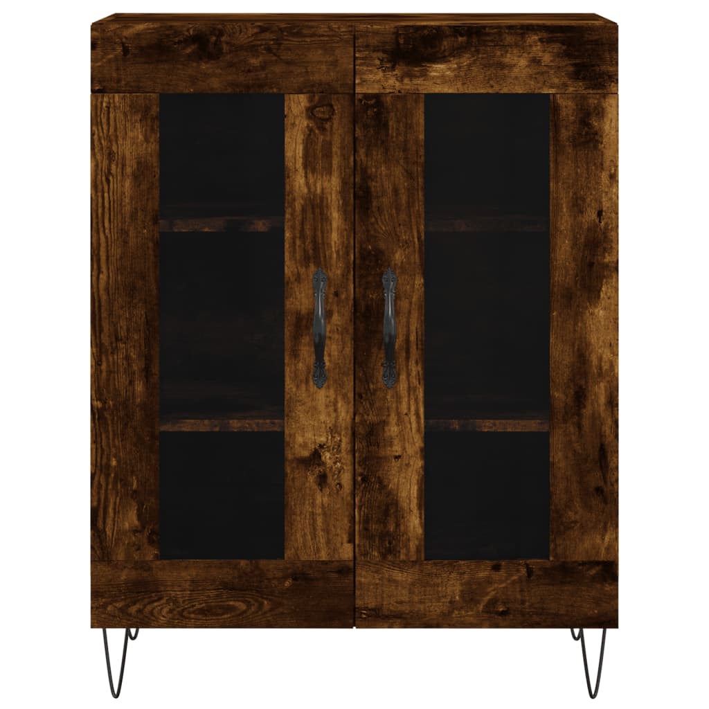 Buffet haut Chêne fumé 69,5x34x180 cm Bois d'ingénierie - XIOS