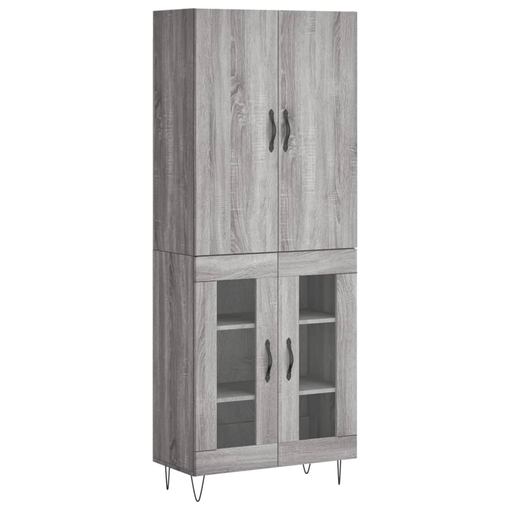 Buffet haut Sonoma gris 69,5x34x180 cm Bois d'ingénierie - XIOS