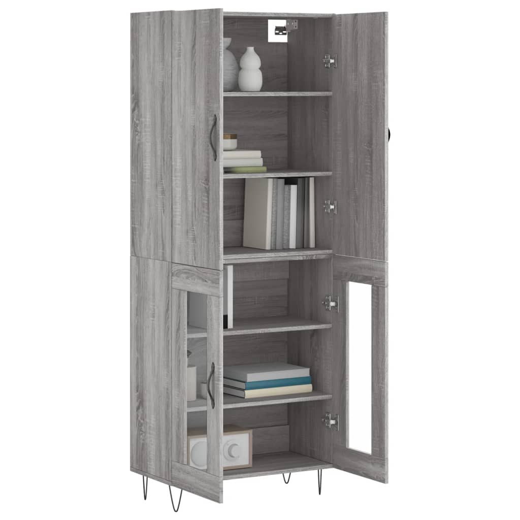 Buffet haut Sonoma gris 69,5x34x180 cm Bois d'ingénierie - XIOS